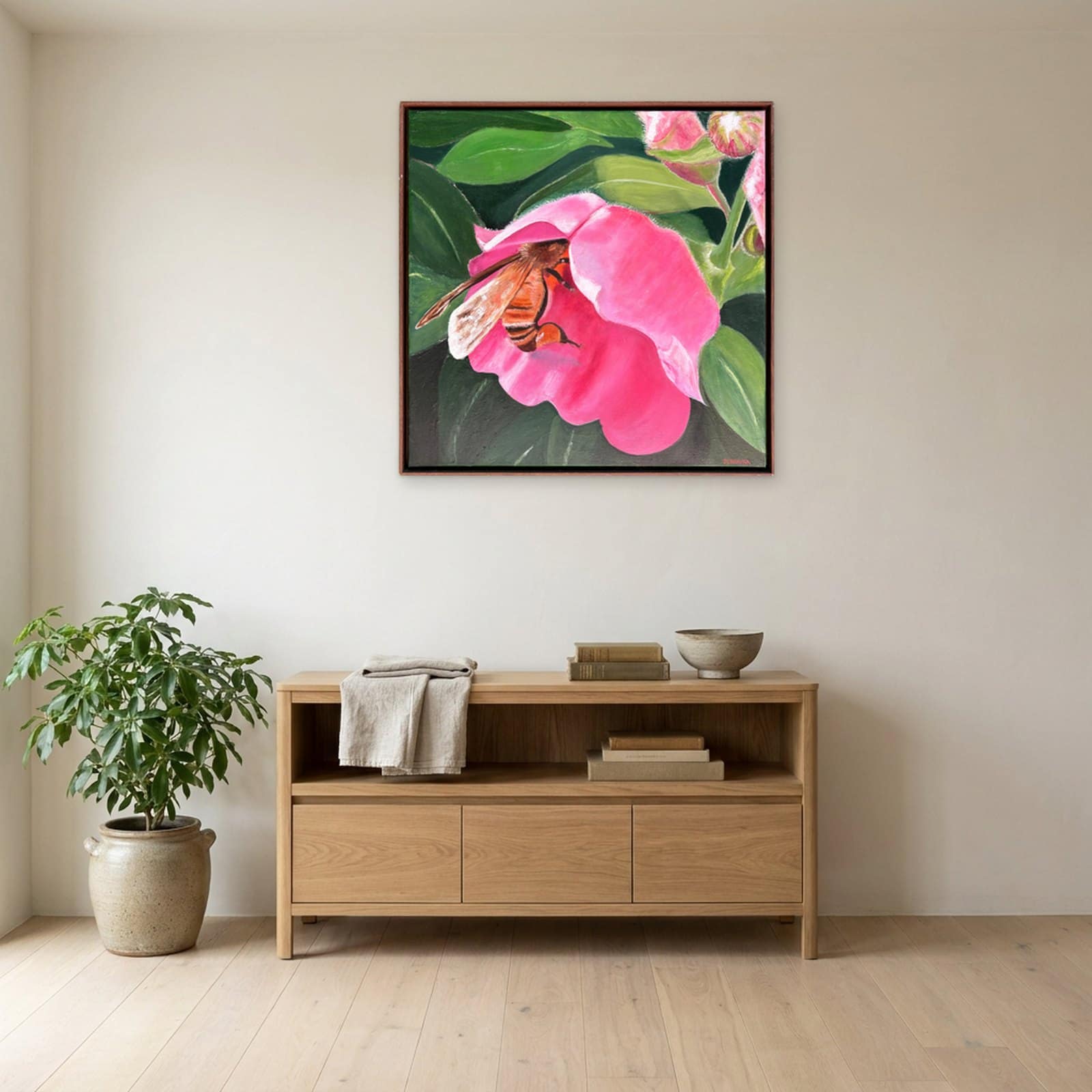 NECTAR OF LIFE — Oil on canvas, 65cm x 65cm. Painting by Dubravka Sabljak. View 1 of 2.