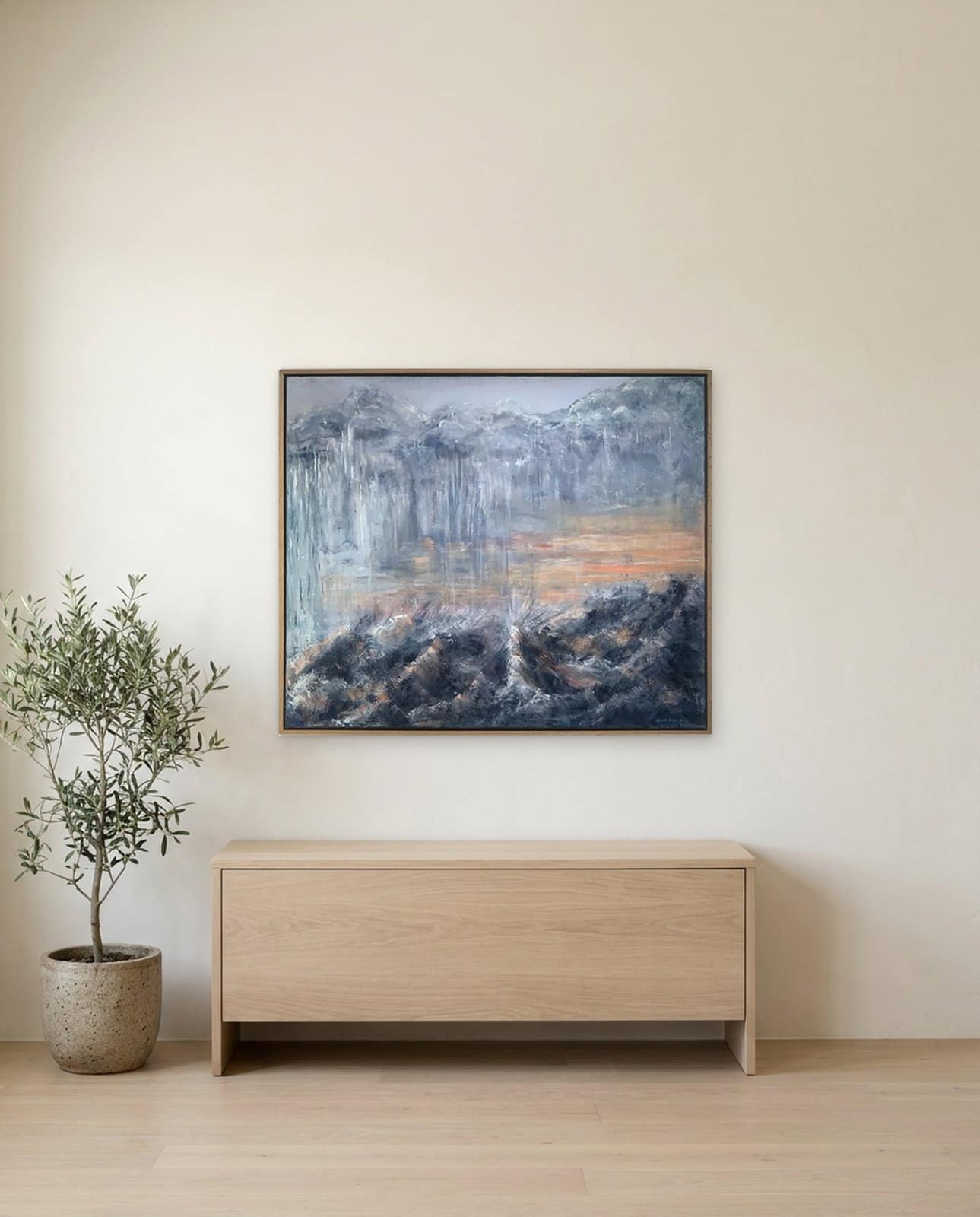 SHINING AMIDST THE STORM — Oil on canvas, 94cm x 79cm. Painting by Dubravka Sabljak. View 1 of 2.