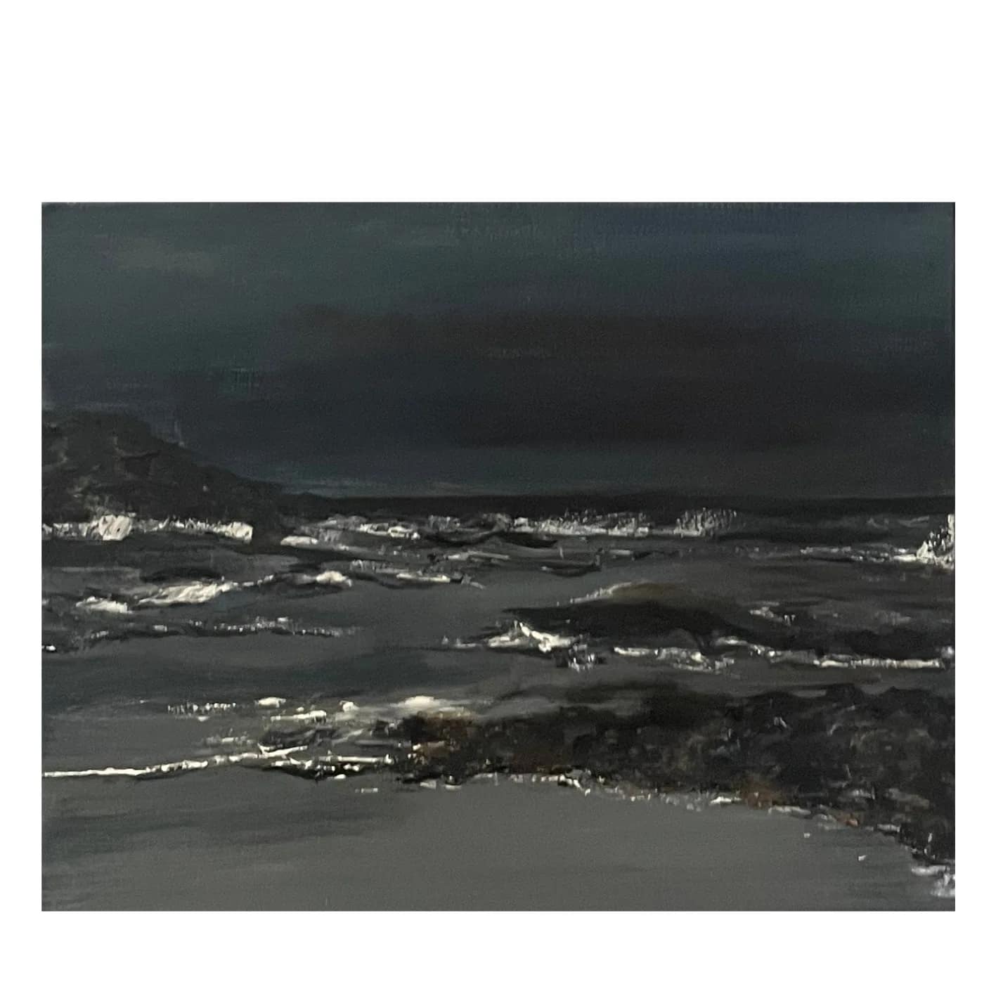 SOMBRE NIGHT — Oil on canvas, 50cm x 45cm. Painting by Dubravka Sabljak.