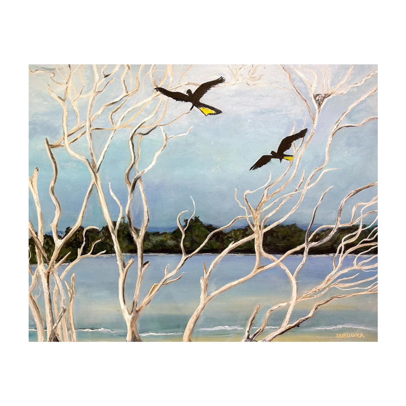 URUNGA LOCALS — Acrylic on canvas, 81cm x 66cm. Painting by Dubravka Sabljak.