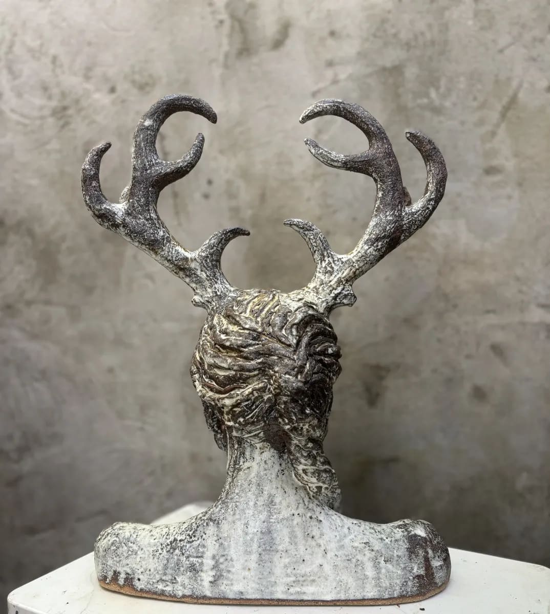 CROWNED IN NATURE — Stoneware. Ceramic work by Dubravka Sabljak. View 2 of 3.