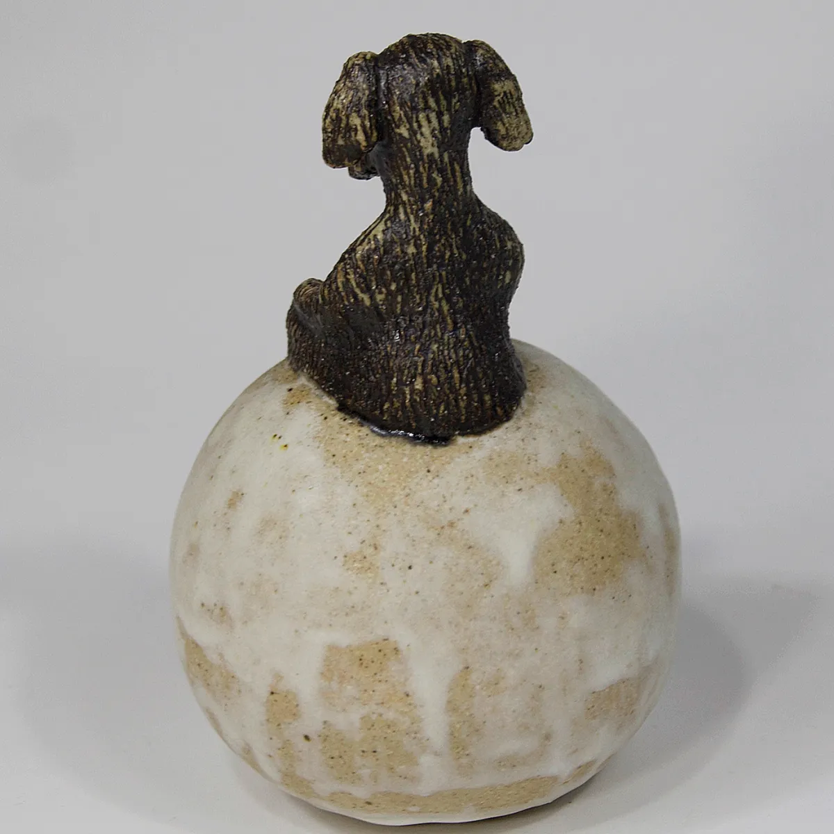 DOG ON THE MOON — Stoneware, 22cm x 12cm. Ceramic work by Dubravka Sabljak. View 3 of 4.