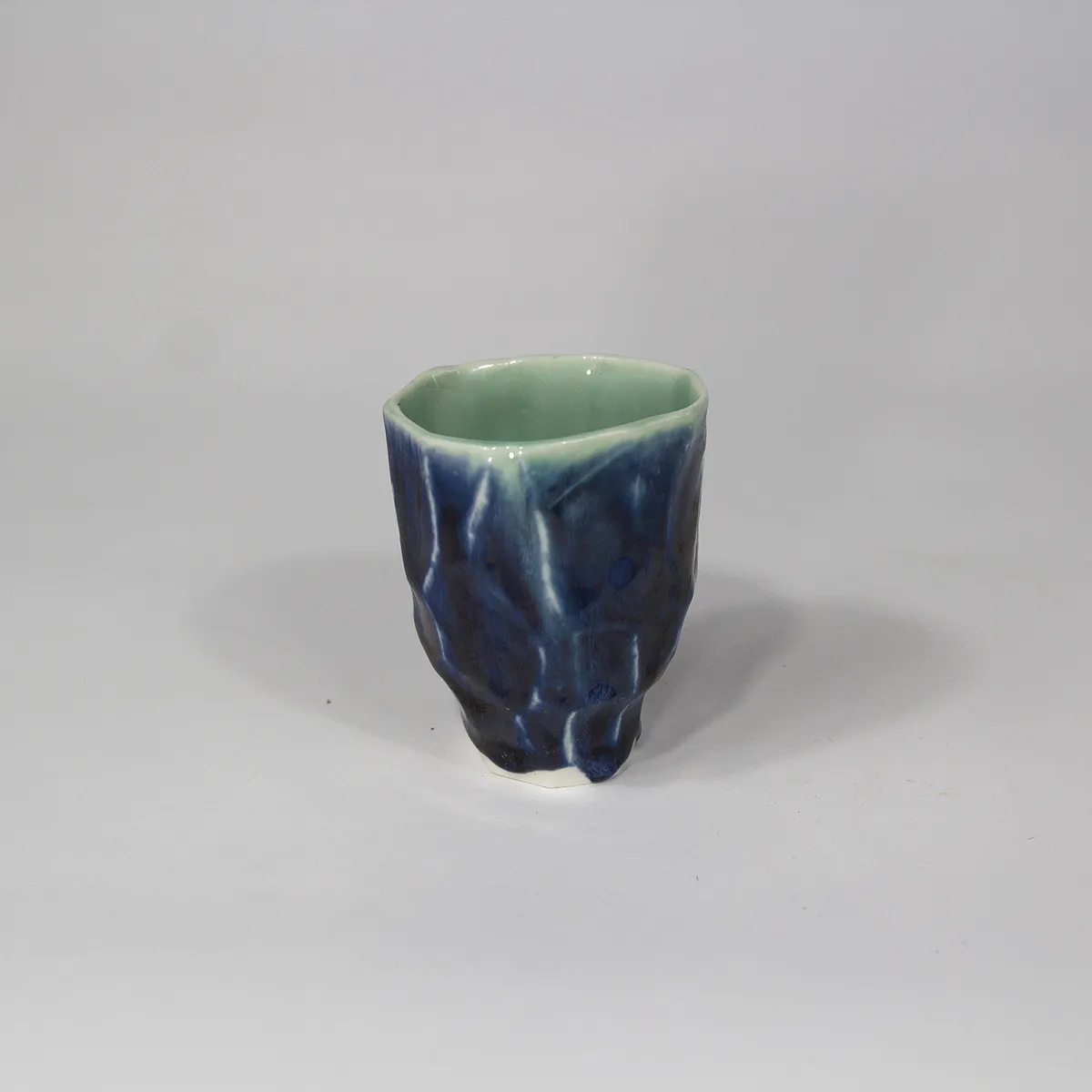 FACETED CUPS — PORCELAIN, 10cm x 5cm. Ceramic work by Dubravka Sabljak. View 2 of 3.