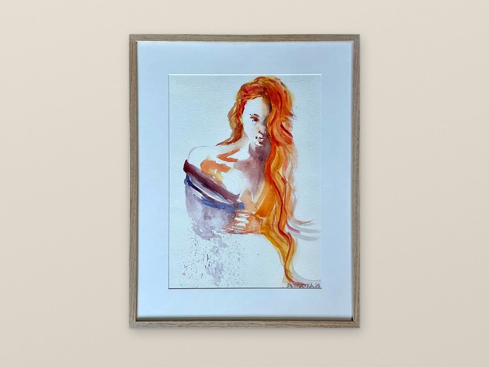 GENTLE FLAME — Watercolour on pape, 38cm x 49cm. Painting by Dubravka Sabljak. View 2 of 2.
