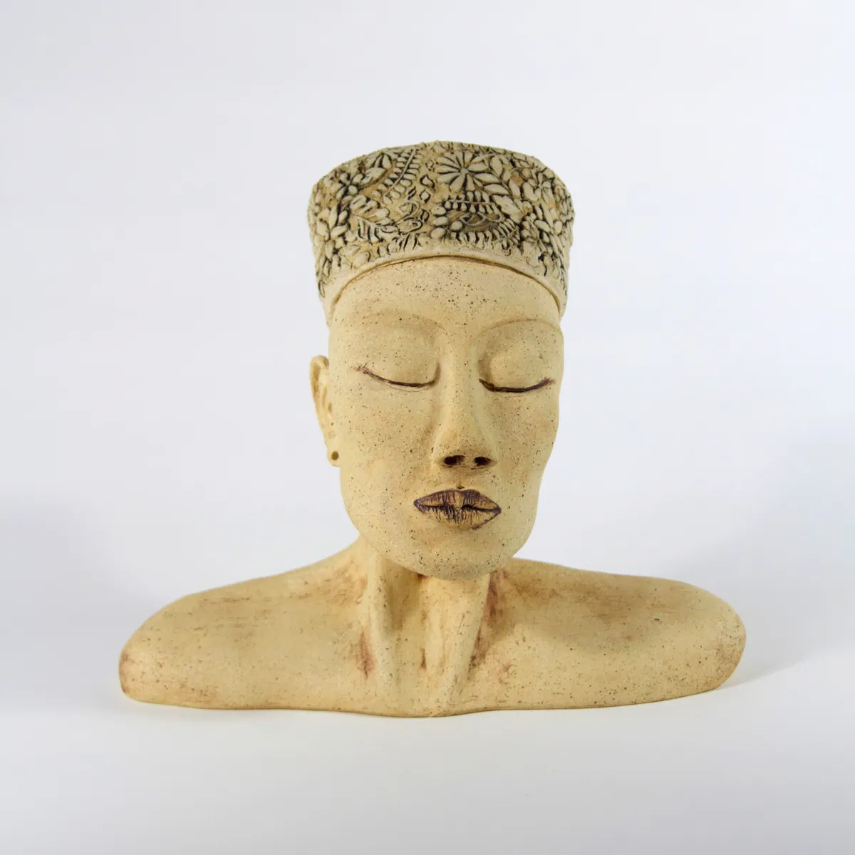 MAWU - GODDESS OF CREATION — Stoneware, 30cm x 30cm. Ceramic work by Dubravka Sabljak. View 2 of 3.