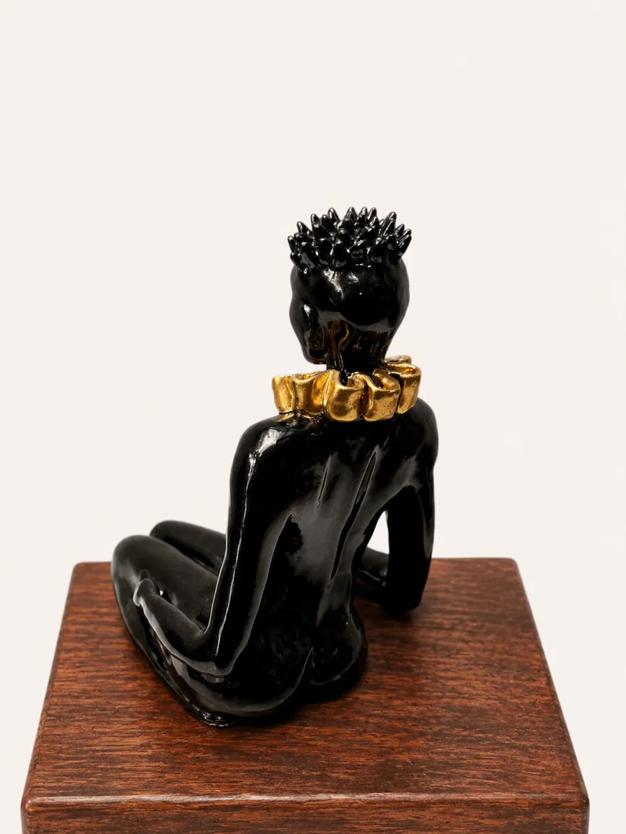 OBSIDIAN EMPRESS — Stoneware with Gold Luster, 10cm x 5cm. Ceramic work by Dubravka Sabljak. View 3 of 4.