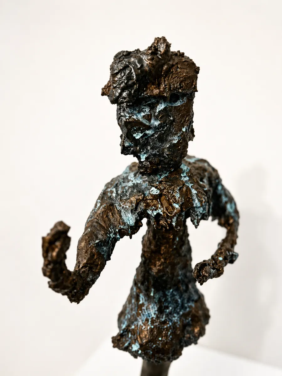 THE MAGICIAN — Plaster with bronze Coating and patina, 65cm x 25cm. Ceramic work by Dubravka Sabljak. View 3 of 4.