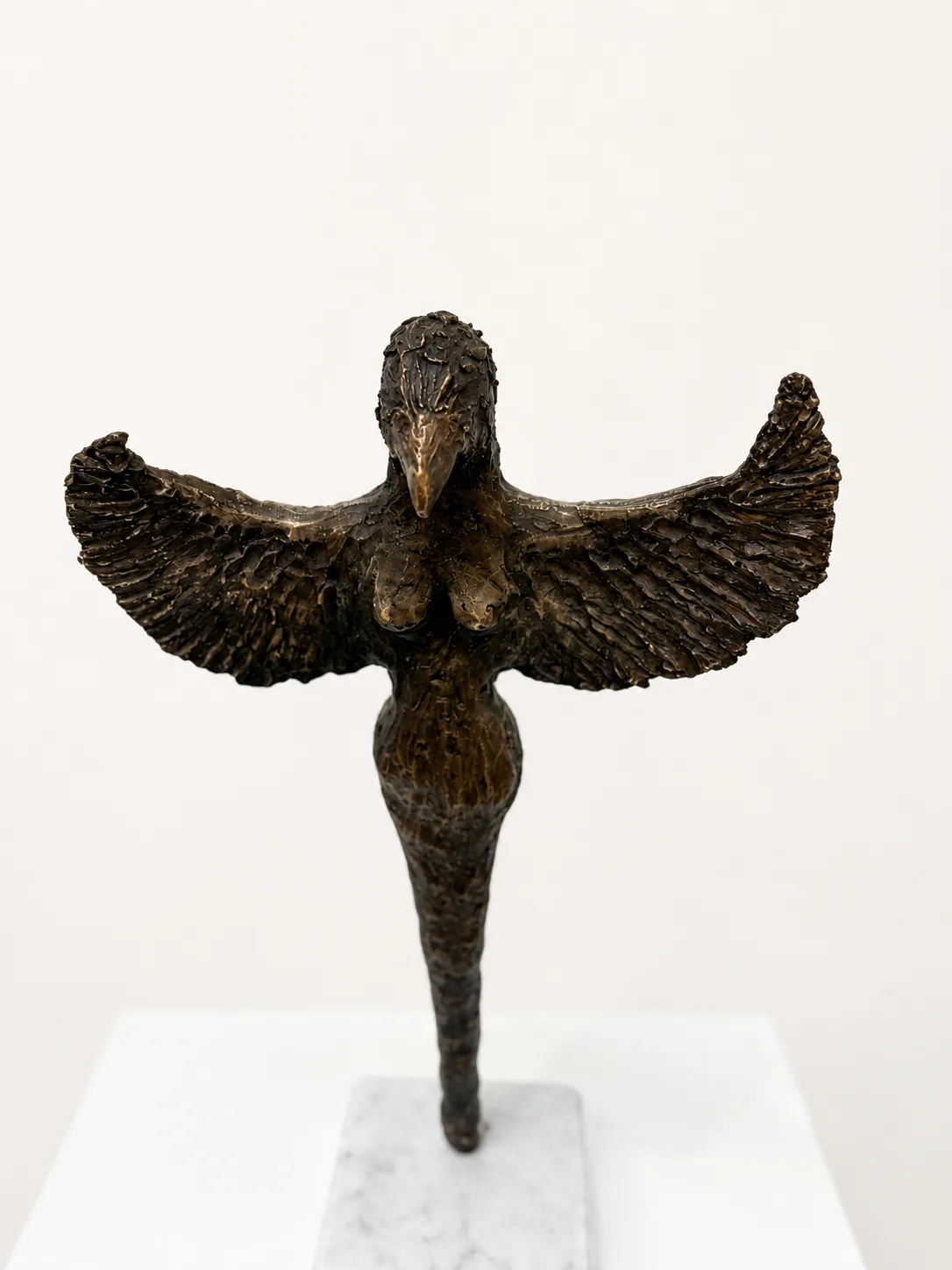 THE SKY KEEPER — Bronze casting with marble base, 35cm x 20cm. Ceramic work by Dubravka Sabljak. View 3 of 6.
