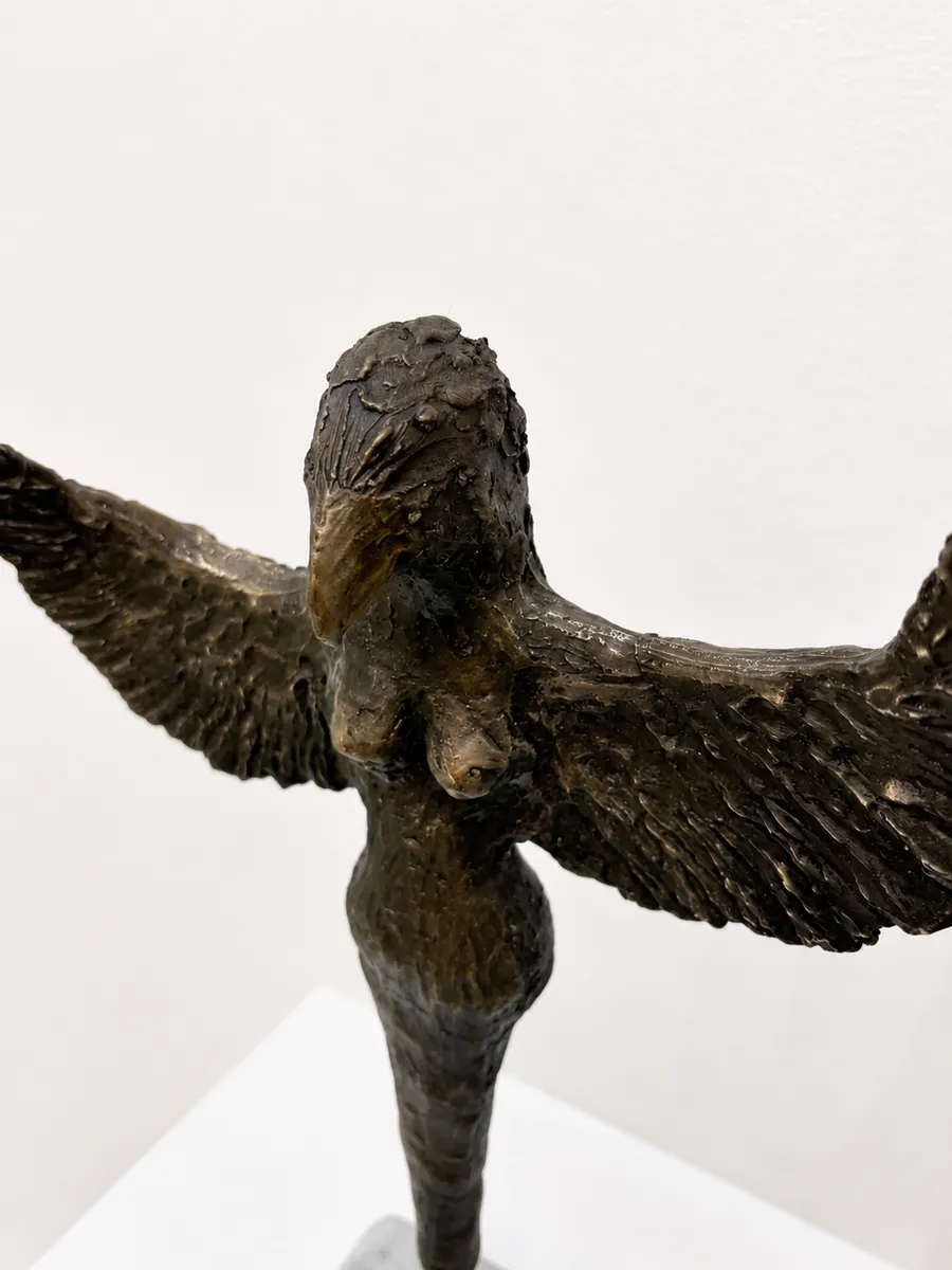 THE SKY KEEPER — Bronze casting with marble base, 35cm x 20cm. Ceramic work by Dubravka Sabljak. View 4 of 6.