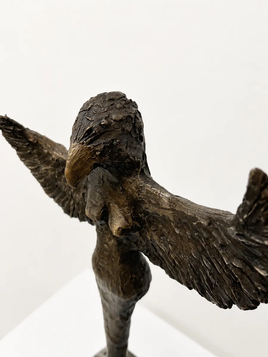 THE SKY KEEPER — Bronze casting with marble base, 35cm x 20cm. Ceramic work by Dubravka Sabljak. View 6 of 6.