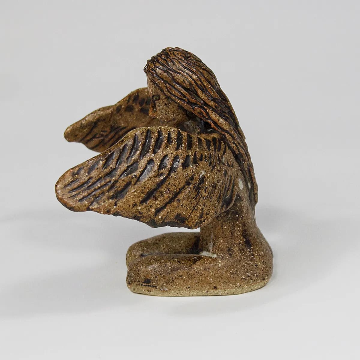 WINGS OF PROTECTION — Stoneware, 15cm x 12cm. Ceramic work by Dubravka Sabljak. View 3 of 3.