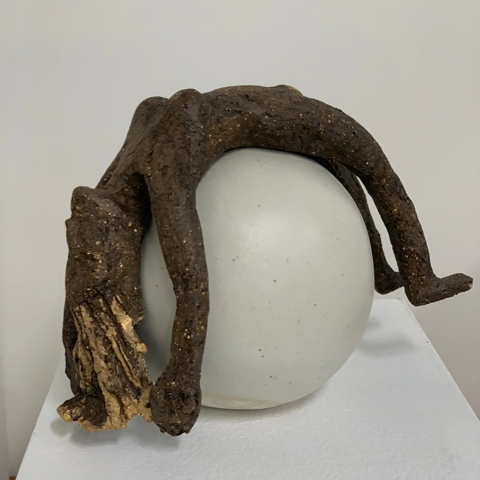 GIRL OVER THE MOON — Stoneware. Ceramic work by Dubravka Sabljak.