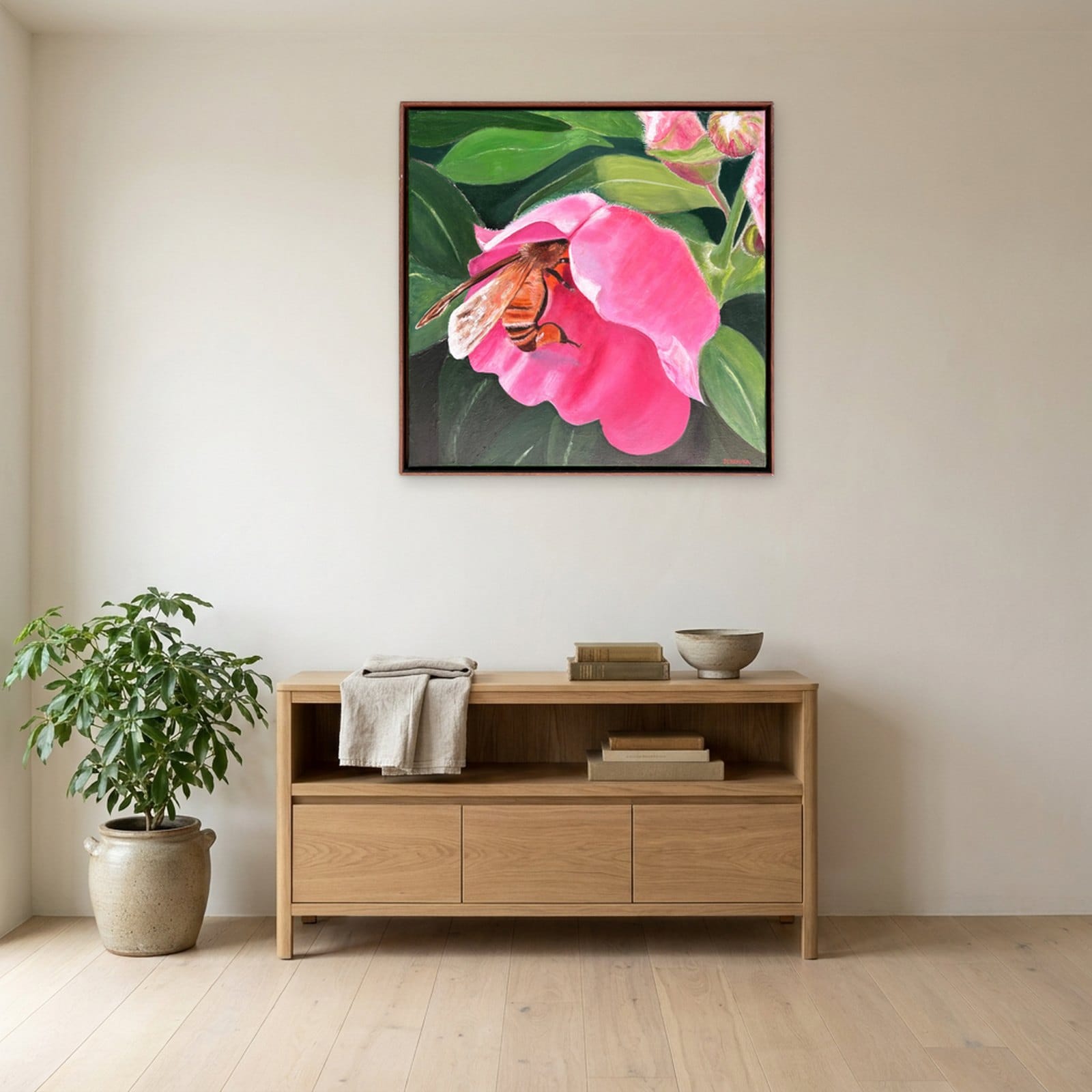 NECTAR OF LIFE — Oil on canvas, 65cm x 65cm. Painting by Dubravka Sabljak. View 1 of 2.
