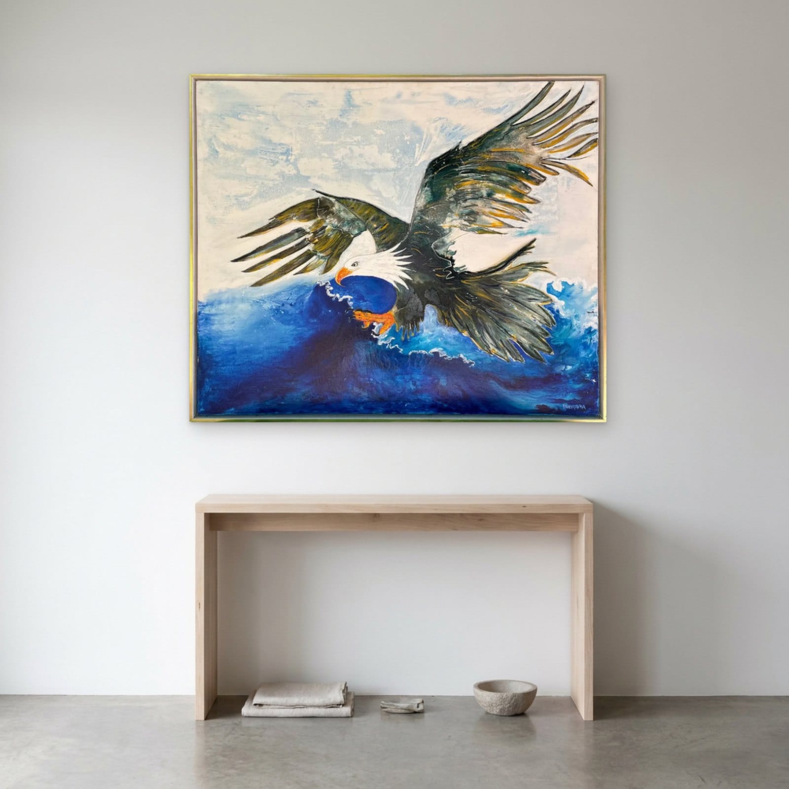 THE HUNTER — Mixed media, 126cm x 106cm. Painting by Dubravka Sabljak. View 1 of 2.