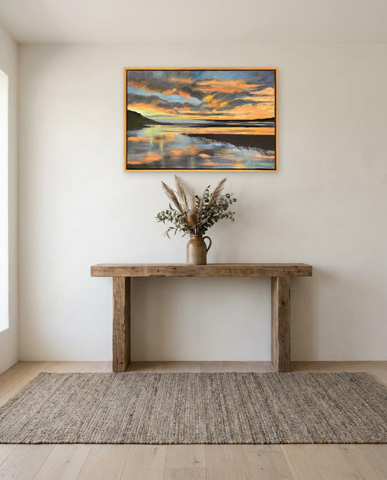 FLAME IN THE SKY : GUMBAYNGGIRR — Oil on canvas, 80cm x 54cm. Painting by Dubravka Sabljak. View 1 of 2.