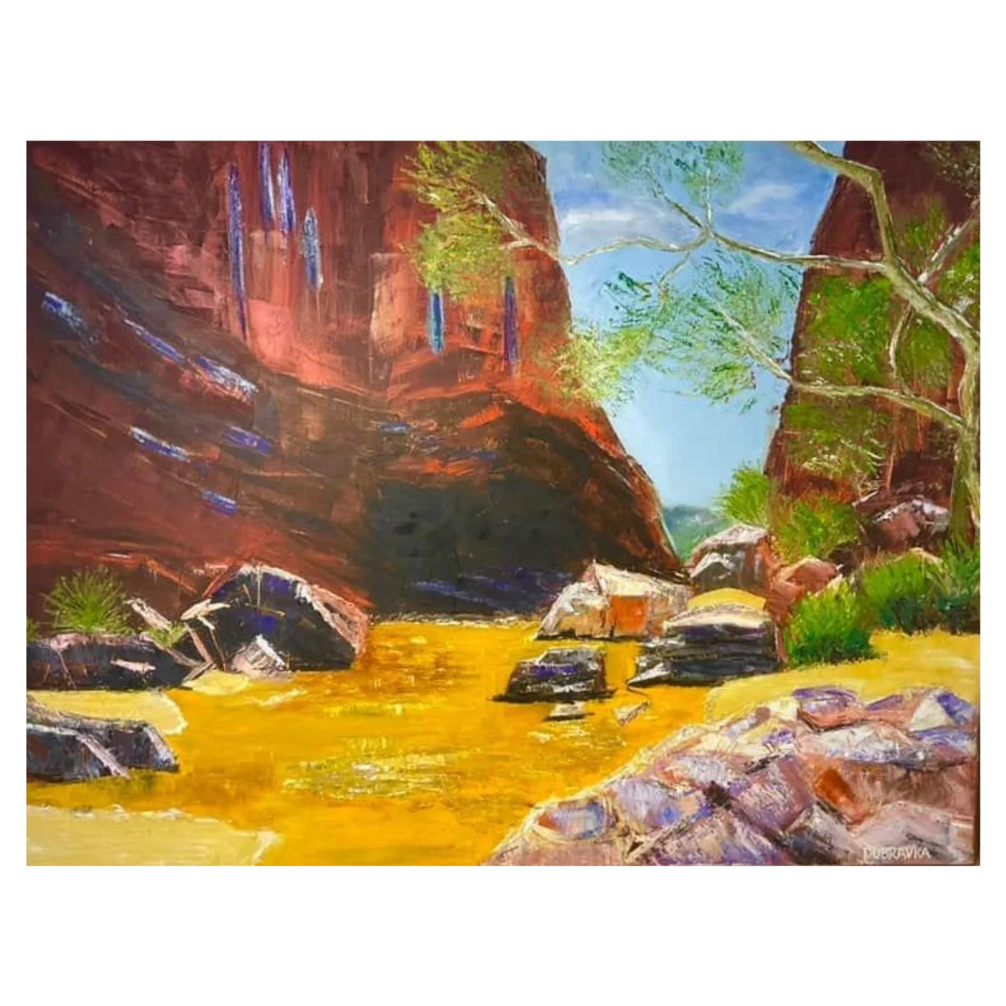 UDEPETA 'ELLORY GORGE' — Oil on canvas, 106cm x 80cm. Painting by Dubravka Sabljak.